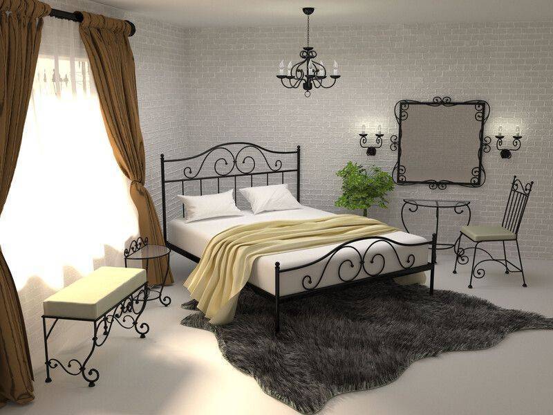 Кованые кровати в интерьере: спальни, детской комнаты и гостиной