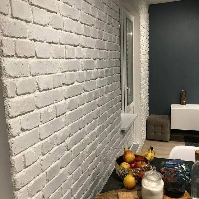 Варианты отделка стен под белый кирпич