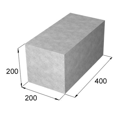Блоки из бетона размером 400х200х200 мм