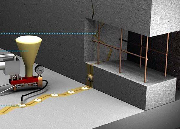 Работы по защите от влаги бетонных и кирпичных объектов с помощью инъектирования
