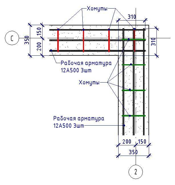 Армирование монолитной плиты фундамента: схема, чертеж, ресчет