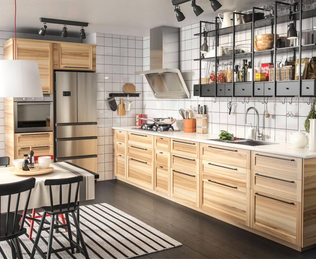 Икеа мебель для кухни: готовые проекты, размеры фасадов, моделирование и планировка в интерьере, встроенные кухонные модули с барной стойкой