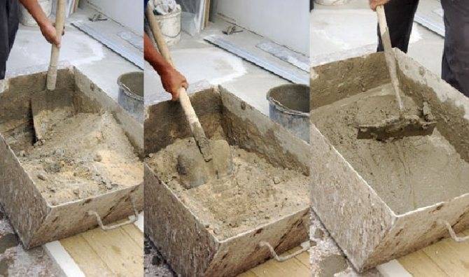 Пропорции компонентов для приготовления цементно-песчаного раствора