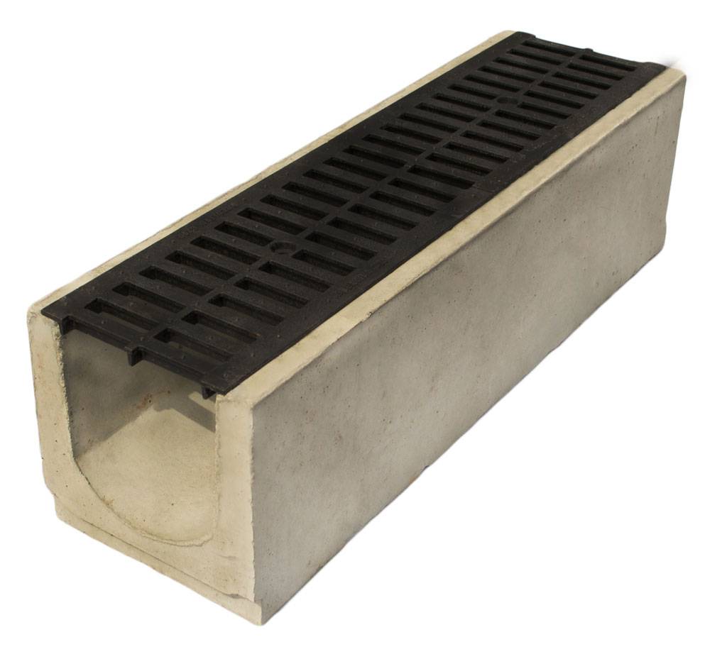 Лоток бетонный с чугунной решеткой - стандартпарк