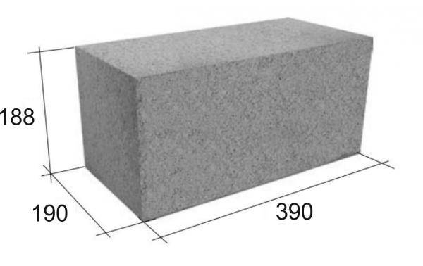 Блок бетонный фундаментный полнотелый 200х200х400мм