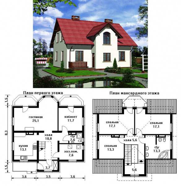Проекты домов и коттеджей от 100 до 150 м2 из пеноблоков, чертежи