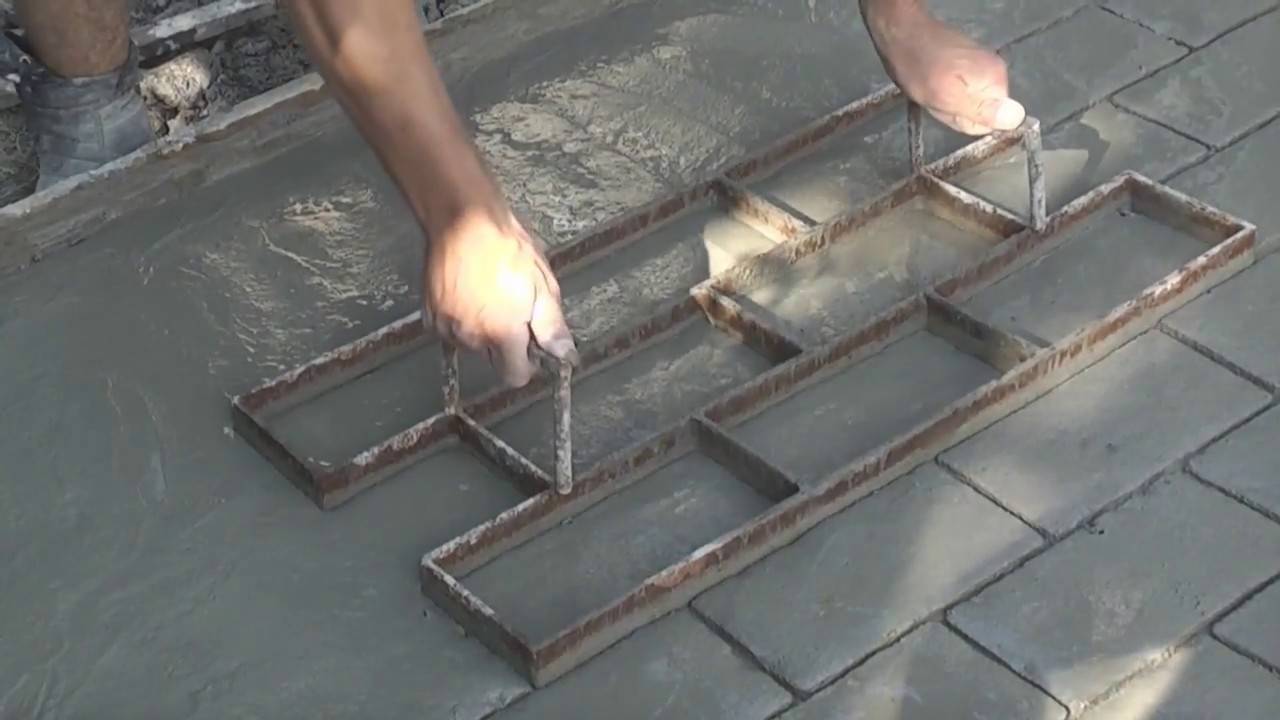 Печатный бетон своими руками: как сделать штампованное основание