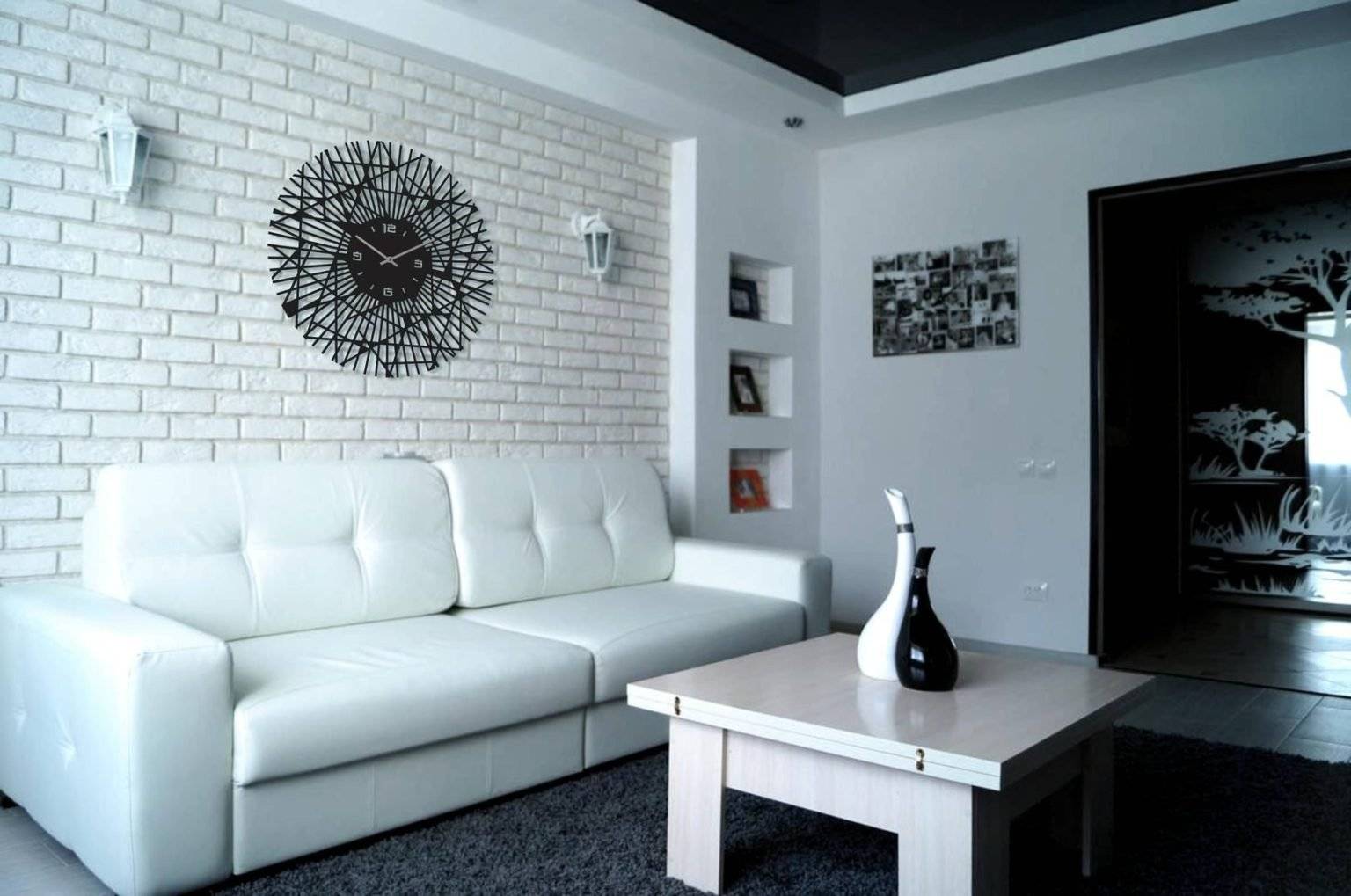 Кирпич в интерьере гостиной: настоящий материал и его имитации в дизайне