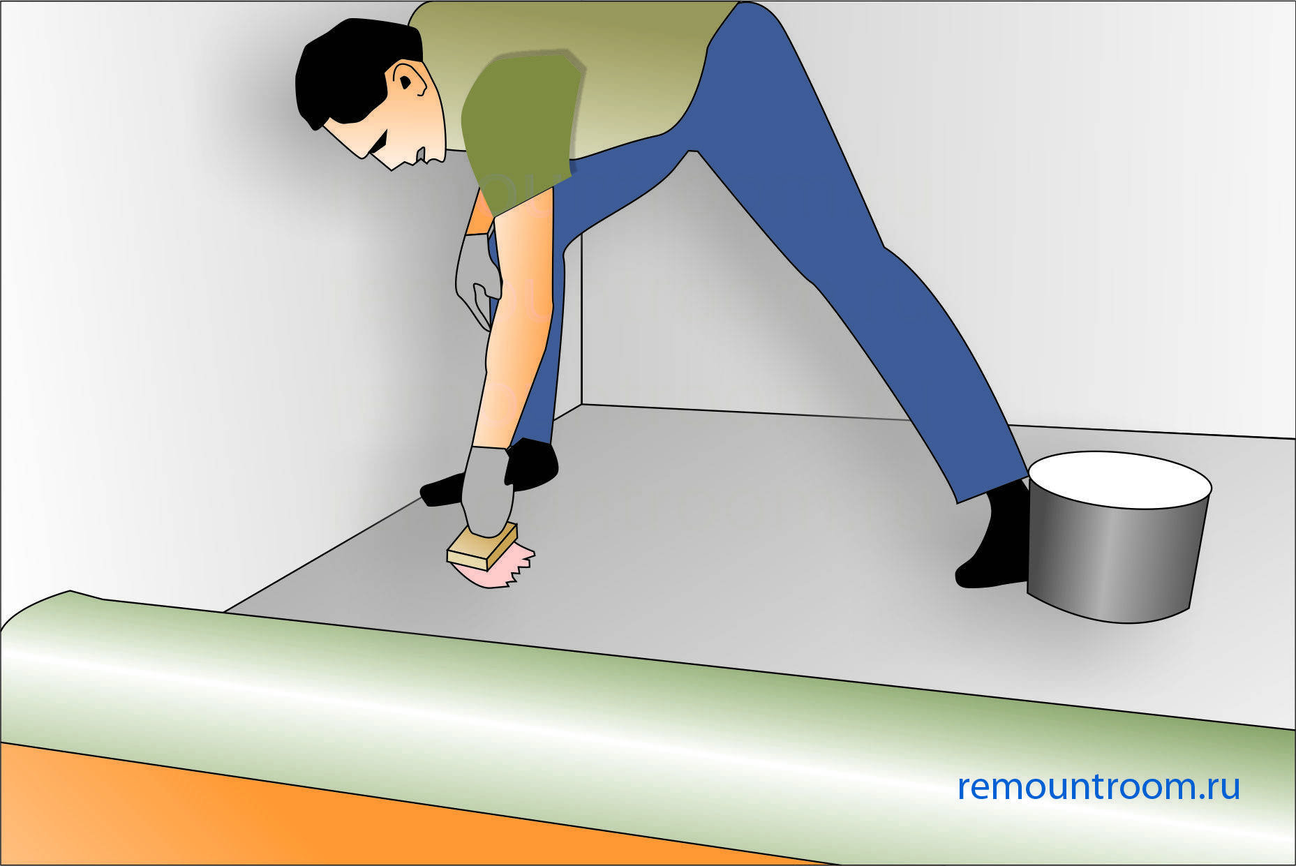 Укладка линолеума на бетонный пол своими руками: пошаговая инструкция