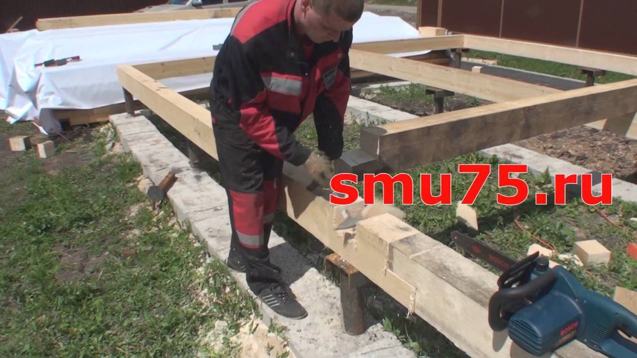 Процесс обвязки деревянным брусом винтовых свай для фундамента - ремонт и стройка