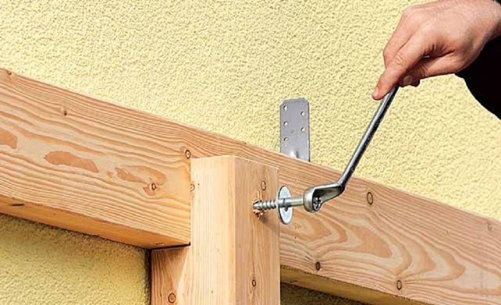 Как закрепить деревянный брус к кирпичной стене? - умный дом