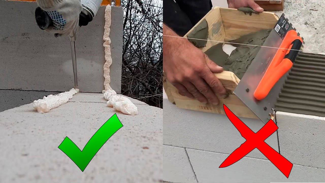 Можно ли класть пеноблоки на монтажную пену? - всё про бетонные работы от опалубки до заливки